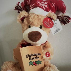 Merry Brite16.5 in. Christmas Singing Bear